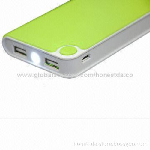 4000mAh Universal Mobile Phone Charger with Dual USB Output and Plastic Case for iPhone 5S